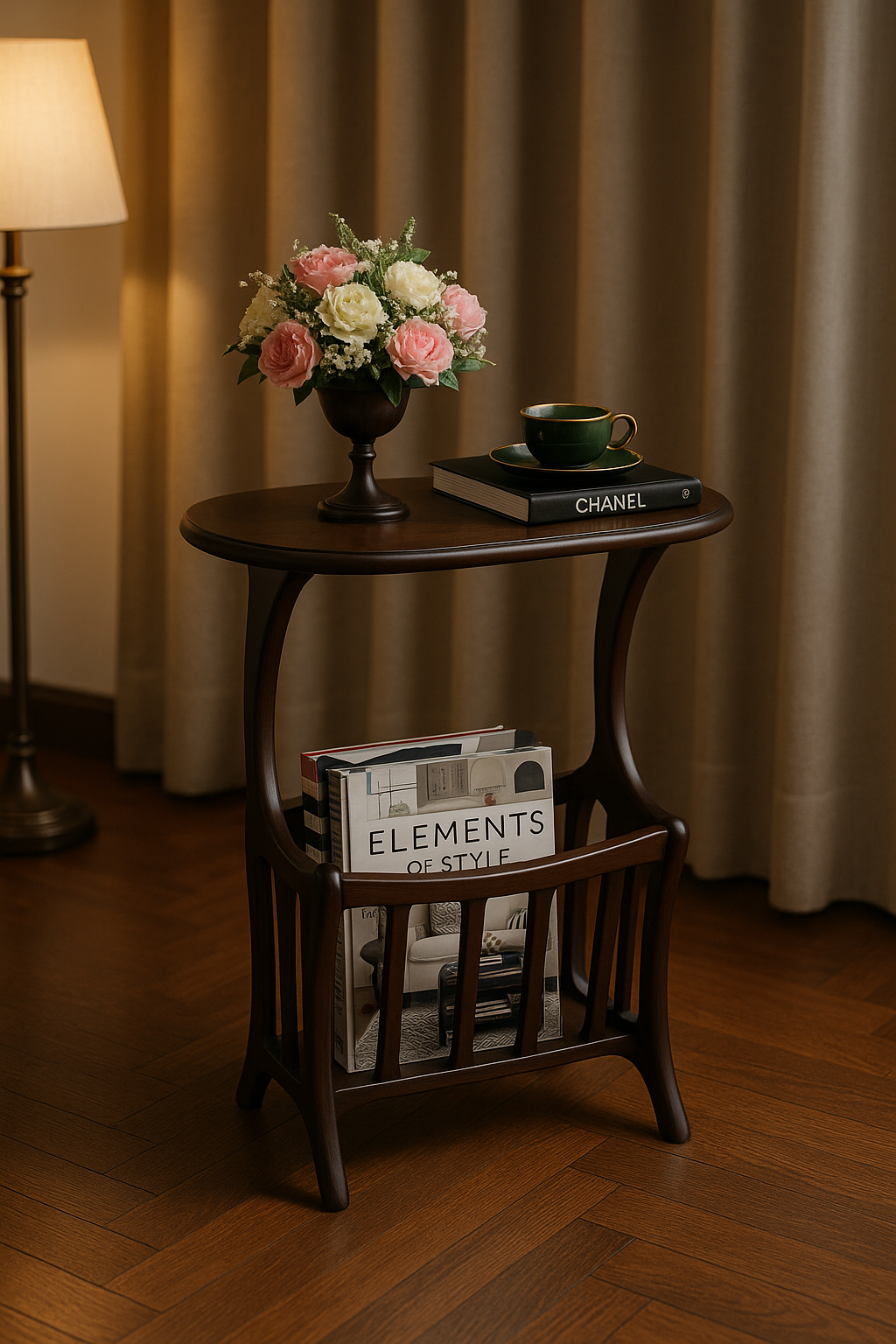 Elegant Wooden Magazine Holder with Coffee Table Top – Adore Decor